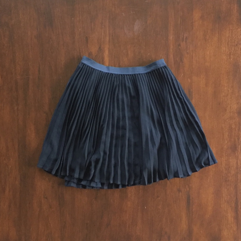Pleated Black Circle Skater Skirt